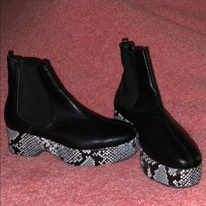Snakeskin Platform Ankle Boot